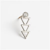 Orecchini da donna in oro bianco 18 kt con zirconi e design geometrico – 1.44 g – Idee Preziose dal 1987 - IP.OK18B/31